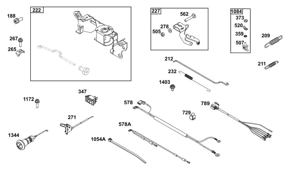 Controls Group Diagram and Parts List for 305446-0639-F1  Briggs and Stratton Engine